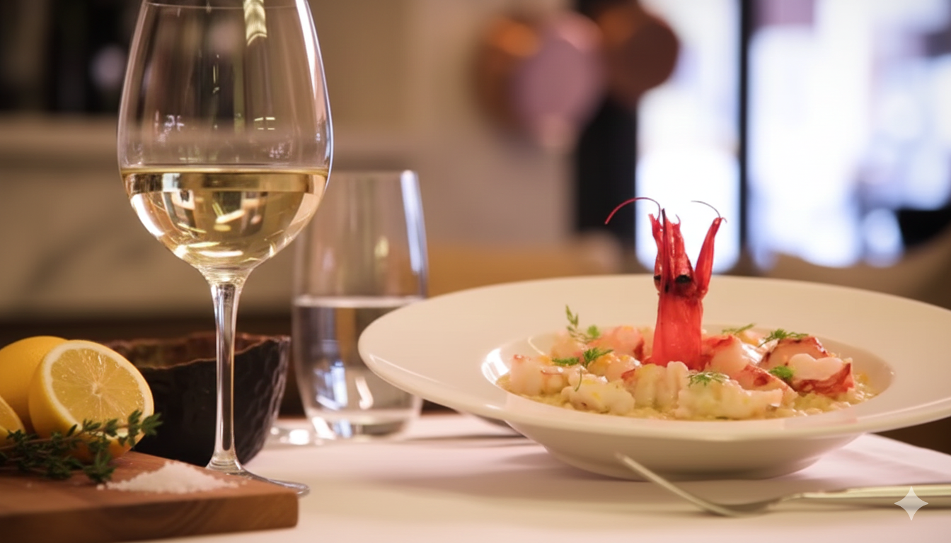 Zitrus-Risotto mit Krustentieren