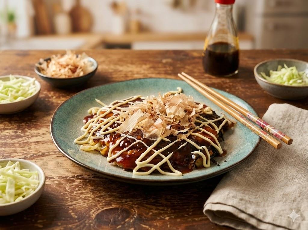 Okinomiyaki (Japanischer Pfannenkuchen)